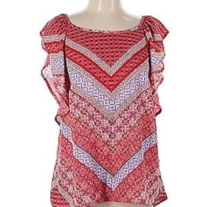 Red and White Women's Top